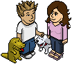 Habbos with dogs.