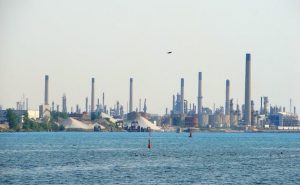 View of the chemical valley in Sarnia ON